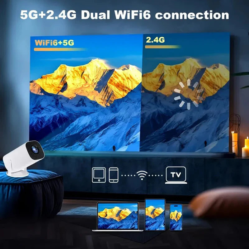 2024 4K Projector EU Android 11 Dual Wifi6 200 ANSI Allwinner H713 BT5.0 1080P 1280*720P Home Cinema Outdoor Portable Projetors
