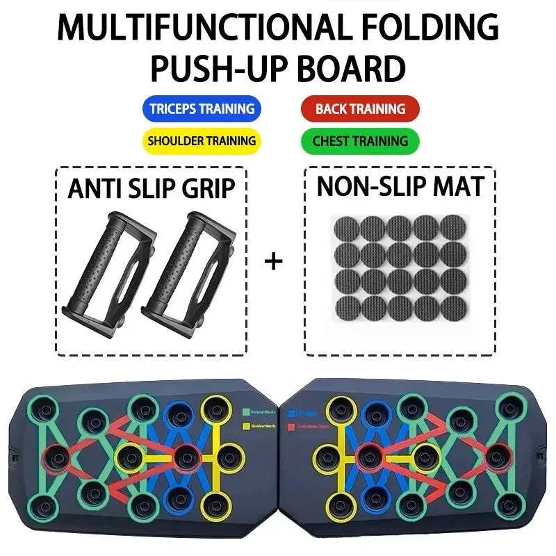 Portable Push up Board Multifunctional Push up Board Kit, Foldable Fitness Equipment Suitable for Chest, Abdominal, Arm/Back Tra