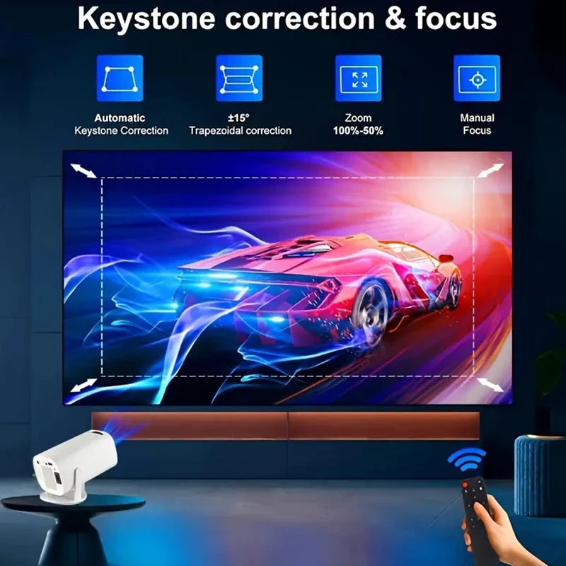 2024 4K Projector EU Android 11 Dual Wifi6 200 ANSI Allwinner H713 BT5.0 1080P 1280*720P Home Cinema Outdoor Portable Projetors