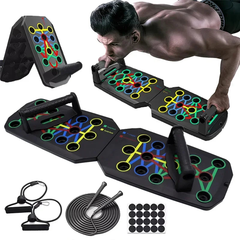 Portable Push up Board Multifunctional Push up Board Kit, Foldable Fitness Equipment Suitable for Chest, Abdominal, Arm/Back Tra